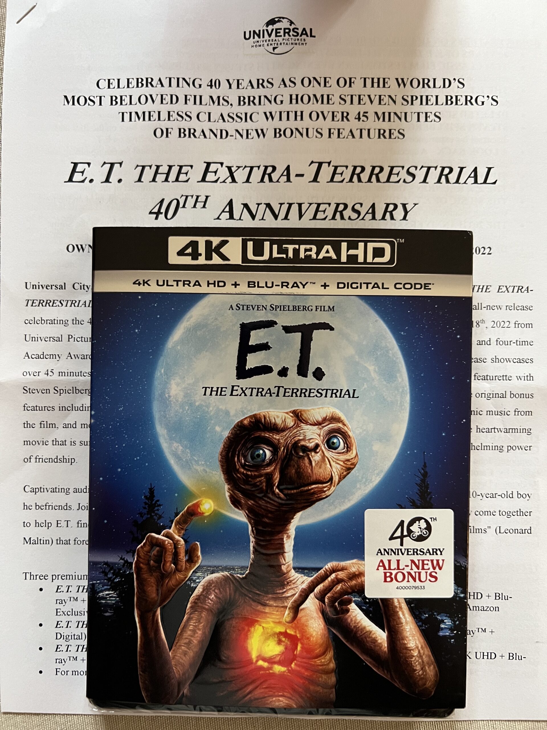 E.T. THE EXTRA-TERRESTRIAL – 40th ANNIVERSARY – Paul's Trip To The Movies